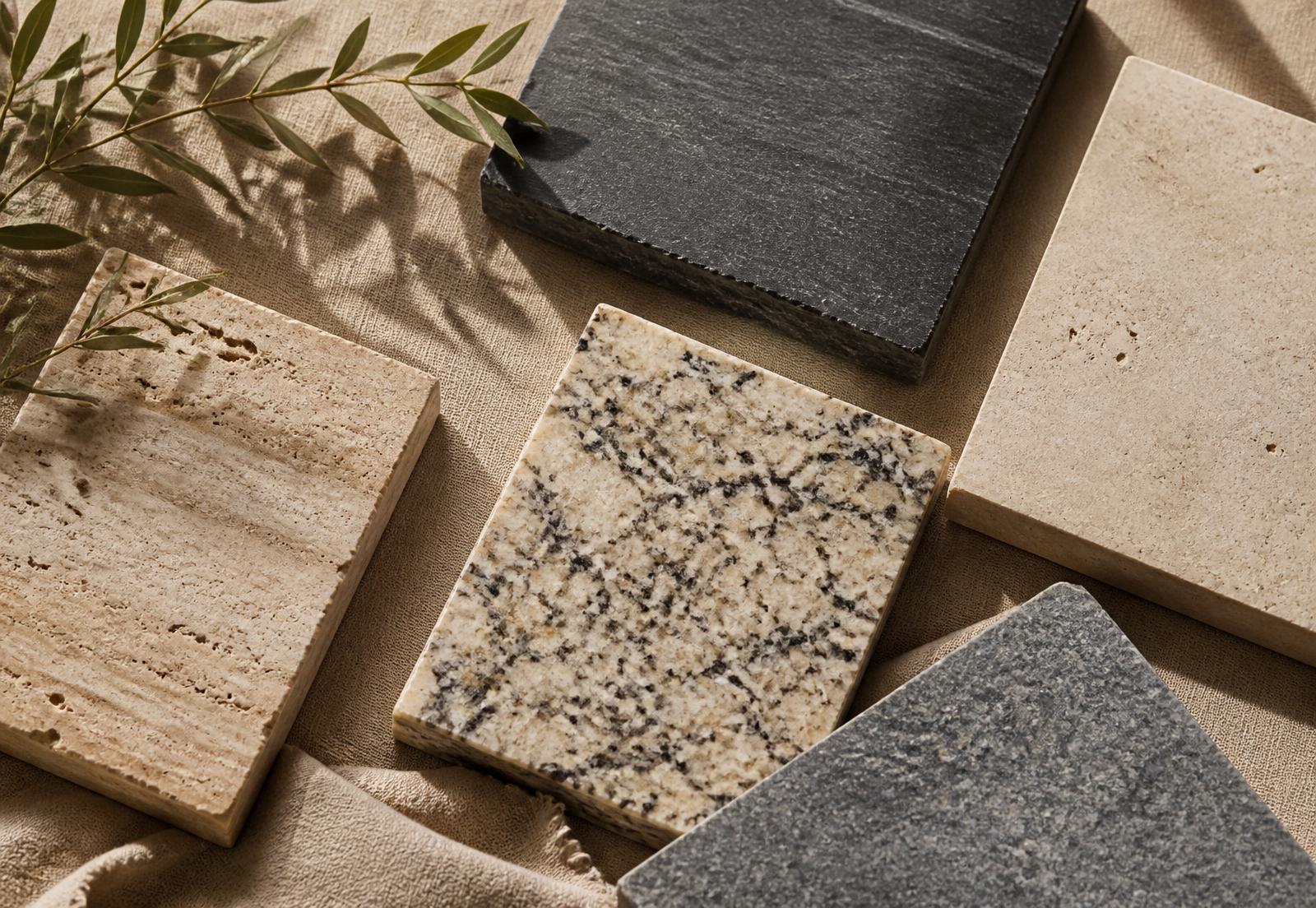 Premium natural stone material samples