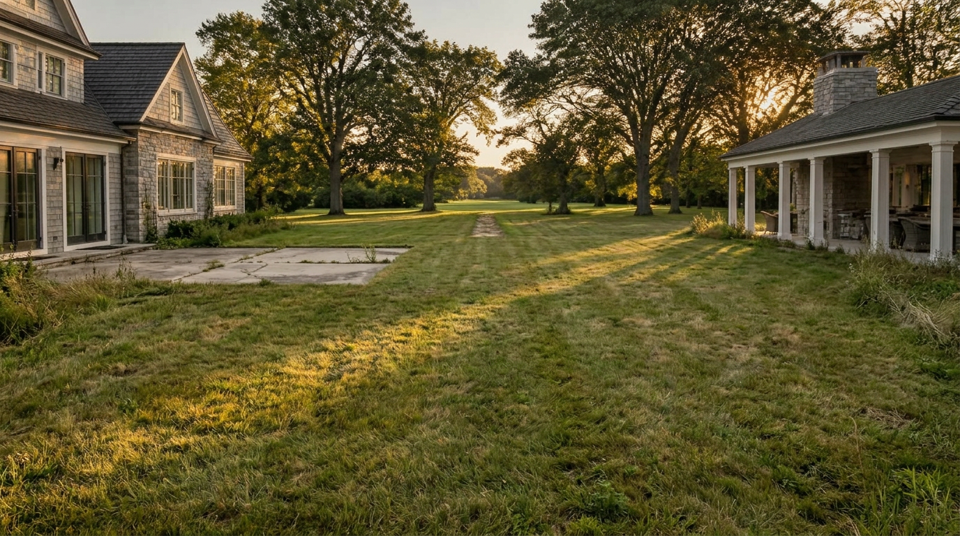 Before — the same property prior to construction